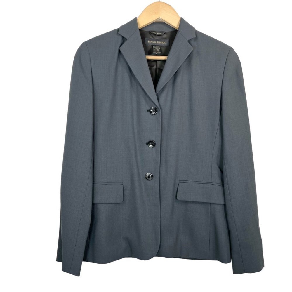 Banana Republic Made in Italy 100% wool blazer grey sz 0
